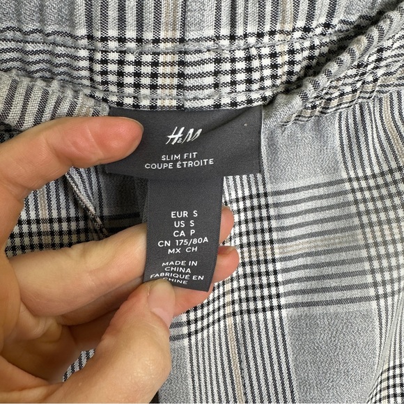 H&M grey plaid jogger pants - Picture 6 of 14